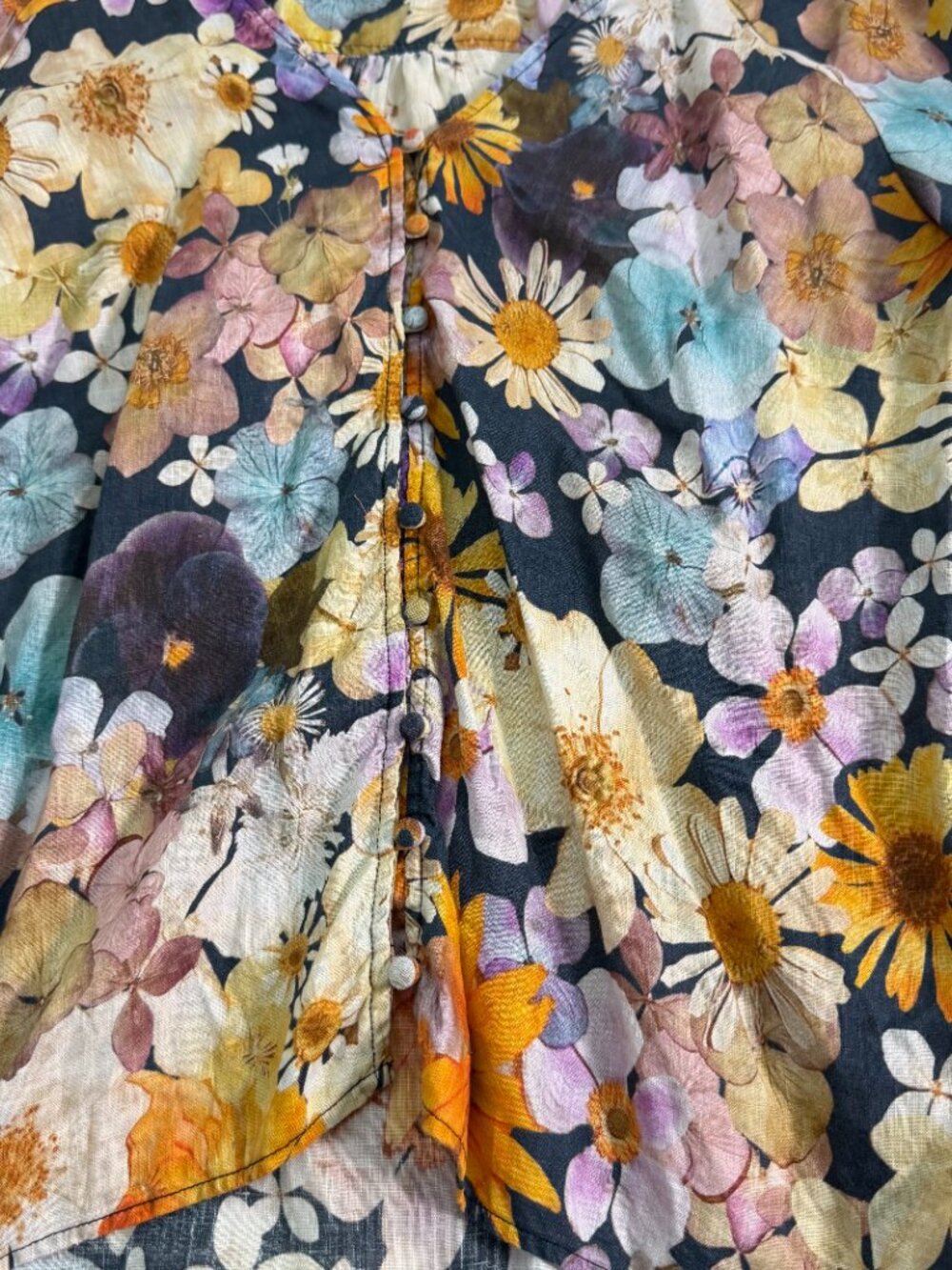 Anthropologie Moxy Collective Maeve Floral Boho Blouse Large Cottagecore - Picture 2 of 8